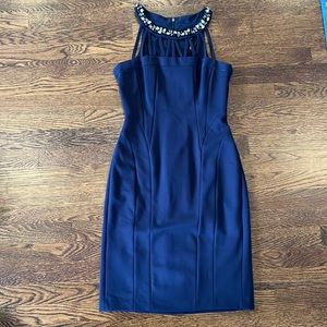 Laundry navy blue, jewel embellished dress. Size 4. Worn twice.